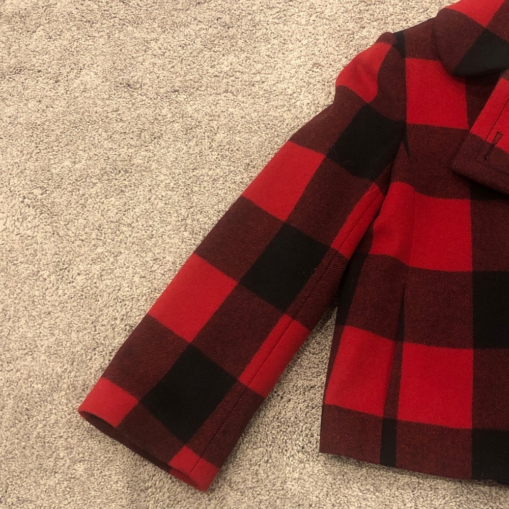 J Crew Vintage Red and Black Buffalo Plaid Women’s Cropped Jacket Size 12 - Picture 4 of 9